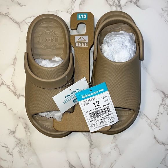NWT Reef Kids Little Rio Slide Sandals - Size US Kids 12 - Color Nomad - Picture 6 of 6